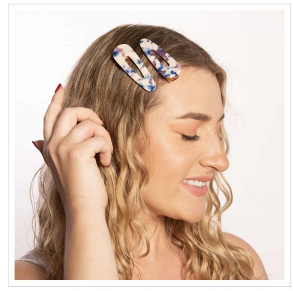 Blue confetti hair clips from Only Curl