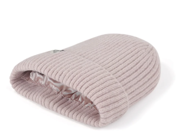 Satin Lined Beanie Hat Pink - Image 2