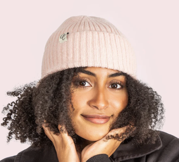 Satin Lined Beanie Hat Pink